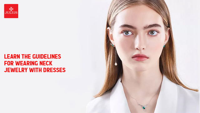 Learn the guidelines for wearing neck jewelry with dresses