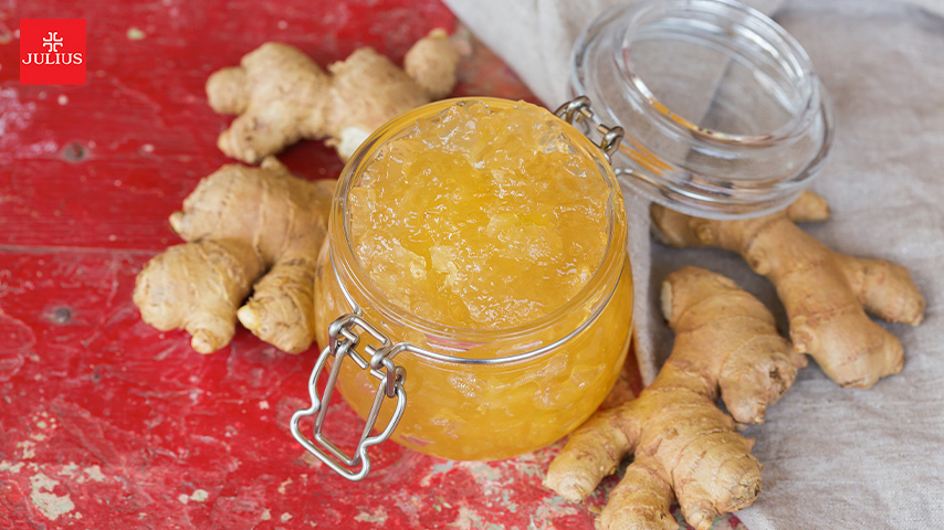 Jar of ginger jam for teachers